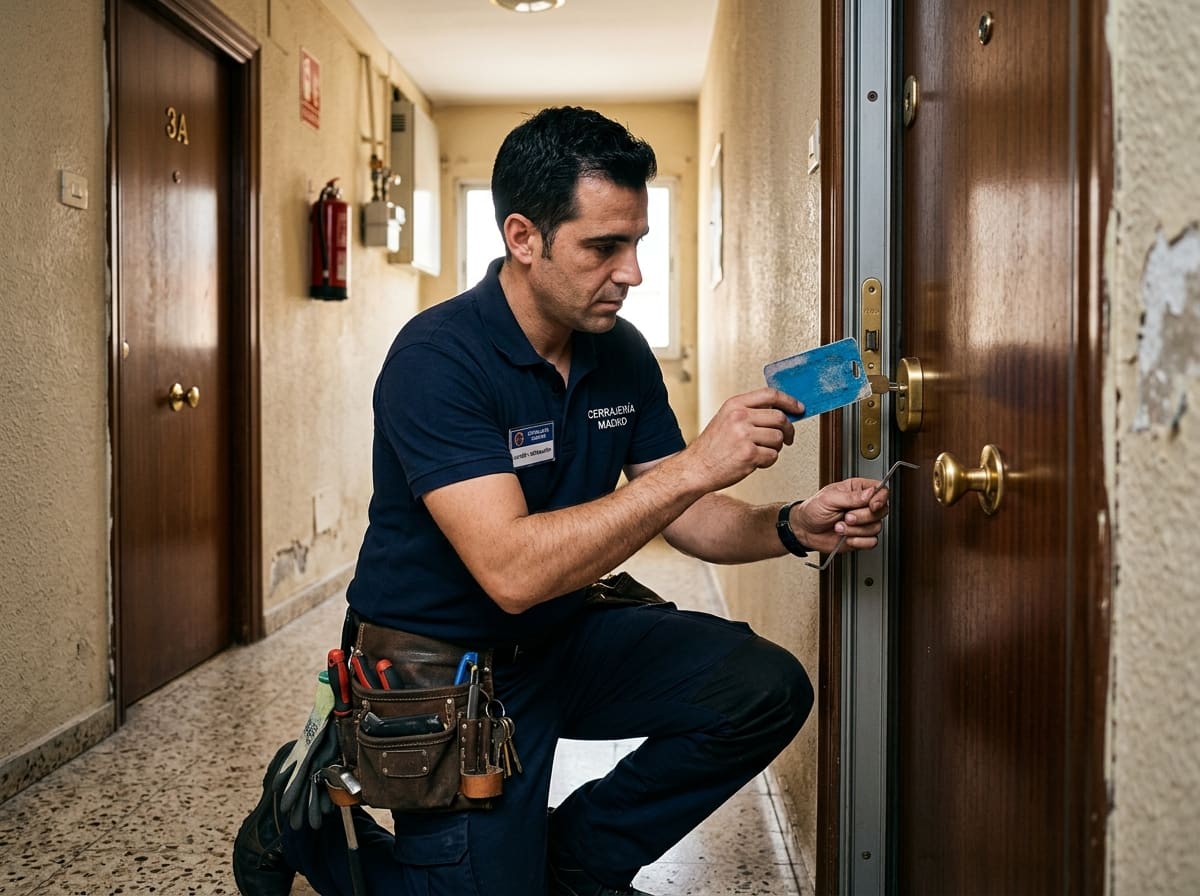 Ilustración: apertura de una puerta de vivienda sin dañar la cerradura, Latina