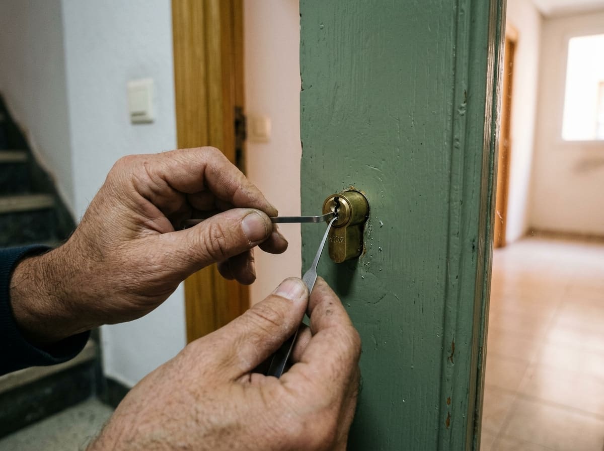 Ilustración: apertura de una puerta de vivienda sin daños, Tetuán